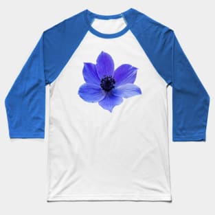 Blue Lilac Anemone Wildflower Vector Cut Out Baseball T-Shirt